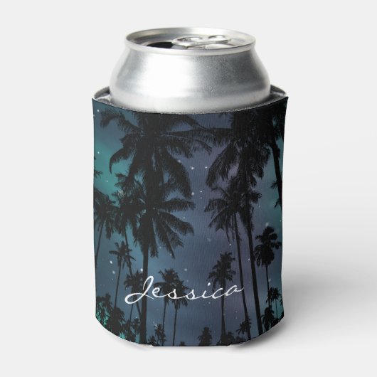 Palm Trees and Starry Night Sky Personalised 缶クーラー (缶正面)
