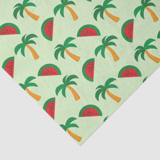 Palm Trees and Watermelon Tropical Pattern 薄葉紙 (詳細)
