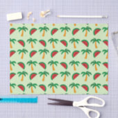 Palm Trees and Watermelon Tropical Pattern 薄葉紙 (クラフト)