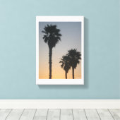 Palm Trees At Sunset キャンバスプリント (インサイチュ (ウッドフロア))