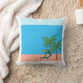  Palm Trees Beach Scene Square Throw Pillow – Coas クッション (ブランケット)
