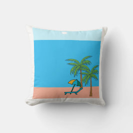  Palm Trees Beach Scene Square Throw Pillow – Coas クッション