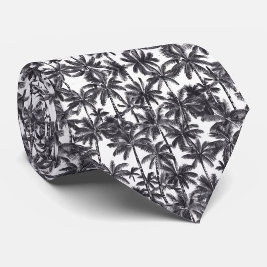 Palm trees Black and White ネクタイ (ロール)