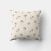 Palm Trees Boho Coastal Farmhouse Beige And Tan クッション (裏面)