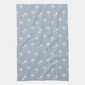 Palm Trees Boho Coastal Farmhouse Dusty Blue キッチンタオル (縦)