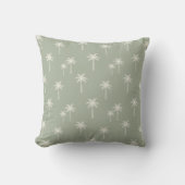 Palm Trees Boho Coastal Farmhouse Muted Sage Green クッション (正面)