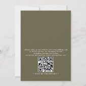 Palm Trees Boho Tropical Budget QR Code Wedding 招待状 (裏面)