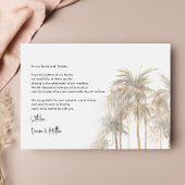 Palm Trees Budget Hand-Lettered 結婚'S Thank You