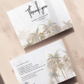 Palm Trees Budget Hand-Lettered 結婚'S Thank You