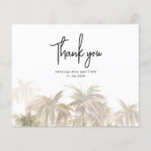 Palm Trees Budget Hand-Lettered 結婚'S Thank You (正面)