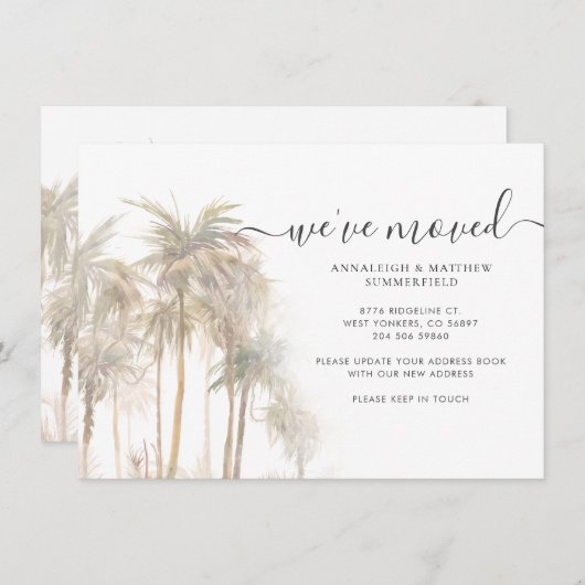 Palm Trees Moving Home Change of Address 案内状 (正面/裏面)