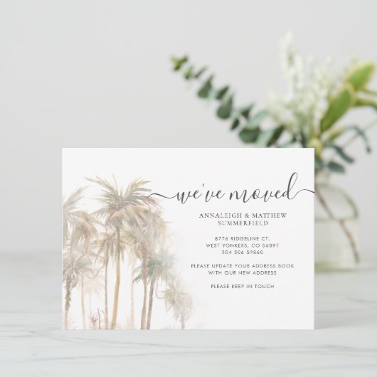 Palm Trees Moving Home Change of Address 案内状 (スタンド正面)