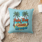 Palm Trees & Ocean Breeze – Throw Pillow クッション (ブランケット)