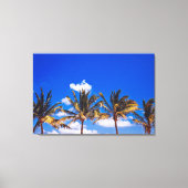 Palm Trees on カリブのビーチ, Riviera Maya Tulum キャンバスプリント (正面)