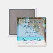 Palm Trees On Dateビーチ結婚式を保存する マグネット (正面/裏面)