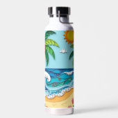 Palm Trees on the Beach  ウォーターボトル (左面)