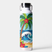 Palm Trees on the Beach  ウォーターボトル (正面)