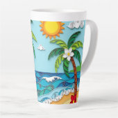 Palm Trees on the Beach カフェラテマグ (右アングル)