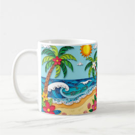 Palm Trees on the Beach  コーヒーマグカップ