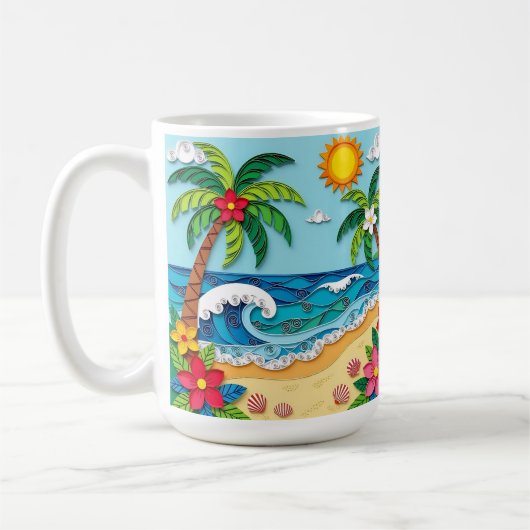 Palm Trees on the Beach コーヒーマグカップ (左)