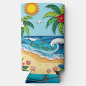 Palm Trees on the Beach  スリム缶クーラー (裏面)