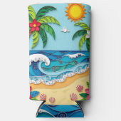 Palm Trees on the Beach  スリム缶クーラー (正面)