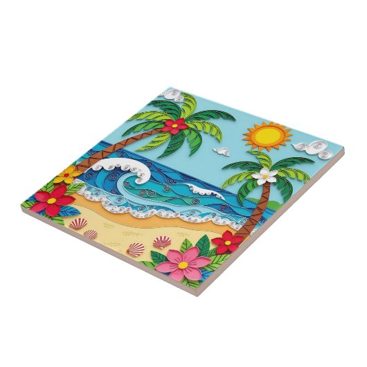 Palm Trees on the Beach  タイル (側面)