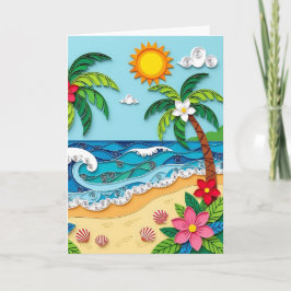 Palm Trees on the Beach | Birthday Card カード