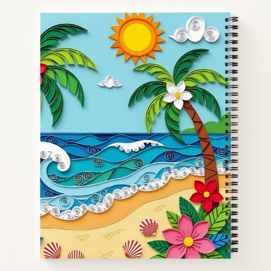 Palm Trees on the Beach Personalized ノートブック (裏面)