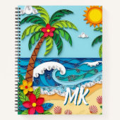 Palm Trees on the Beach Personalized ノートブック (正面)