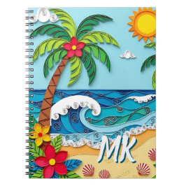 Palm Trees on the Beach Personalized ノートブック
