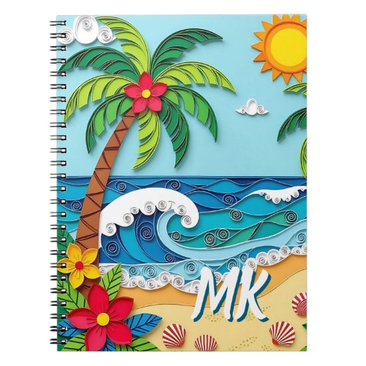 Palm Trees on the Beach Personalized ノートブック (正面)