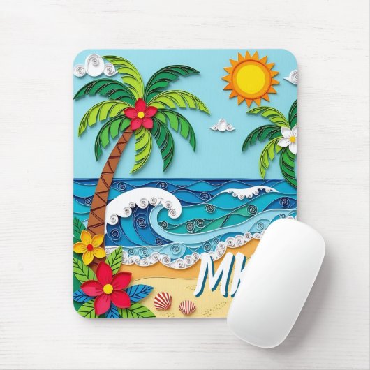 Palm Trees on the Beach Personalized マウスパッド (マウス)