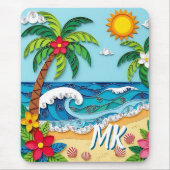 Palm Trees on the Beach Personalized マウスパッド (正面)