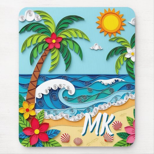 Palm Trees on the Beach Personalized マウスパッド (正面)