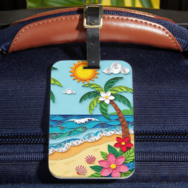 Palm Trees on the Beach Personalized ラゲッジタグ