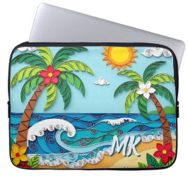 Palm Trees on the Beach Personalized ラップトップスリーブ