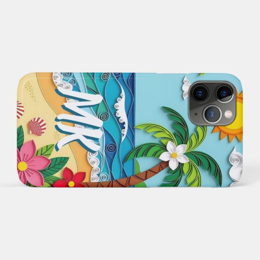 Palm Trees on the Beach Personalized Case-Mate iPhoneケース (裏面(横))