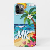 Palm Trees on the Beach Personalized Case-Mate iPhoneケース (裏)