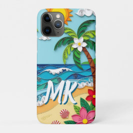 Palm Trees on the Beach Personalized iPhone 11 Proケース