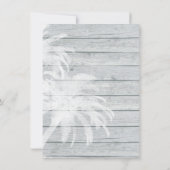 Palm Trees on Woodビーチ結婚式日付の保存 招待状 (裏面)