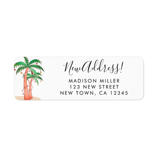 Palm Trees Return Address  ラベル (正面)