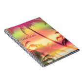 Palm Trees Tropical Heat Pink notebook journal ノートブック (右側)