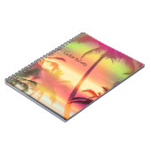 Palm Trees Tropical Heat Pink notebook journal ノートブック (左側)