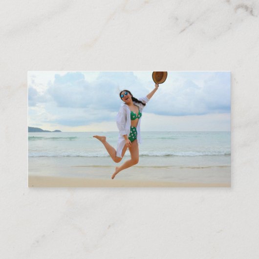 Palm Trees Tropical Sunset with Your Logo & Photo 名刺 (裏面)