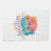 Palm Trees USA 250 Years Patriotic Desert Sunrise キッチンタオル (横)