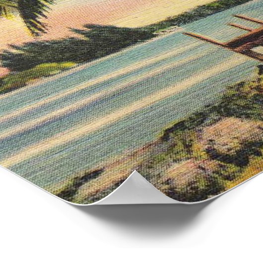 palm trees vintage ポスター (角)