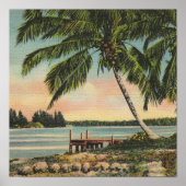 palm trees vintage ポスター (正面)