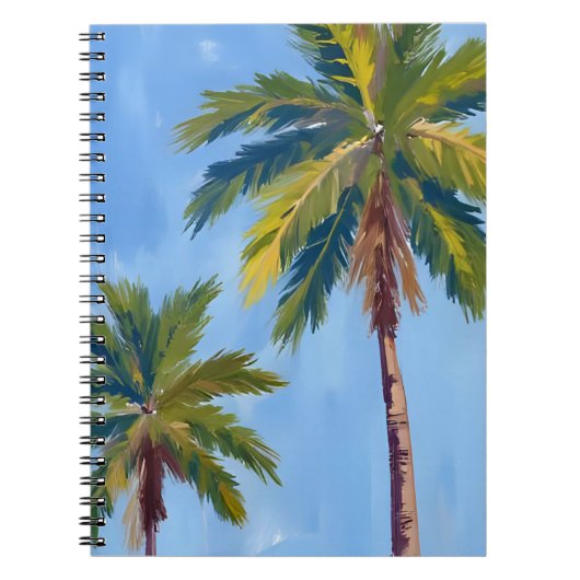 Palm Trees Watercolor Tropical Painted ノートブック (正面)
