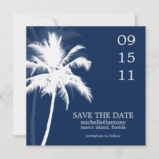 Palm Trees Wedding Save the Date セーブザデート (正面)